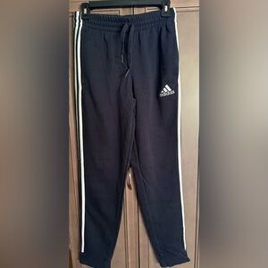 adidas small navy blue joggers with classic adidas white stripes and logo NWOT